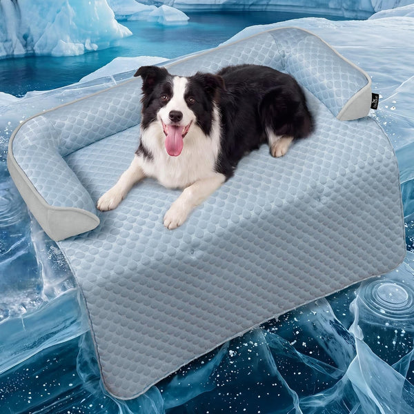 Calming Large Dog Bed for Couch, 41 X 37 Inch Removable Couch Cover for Dogs Washable, Non-Slip Fluffy Plush Dog Sofa Mat for Furniture Protector - Grey17