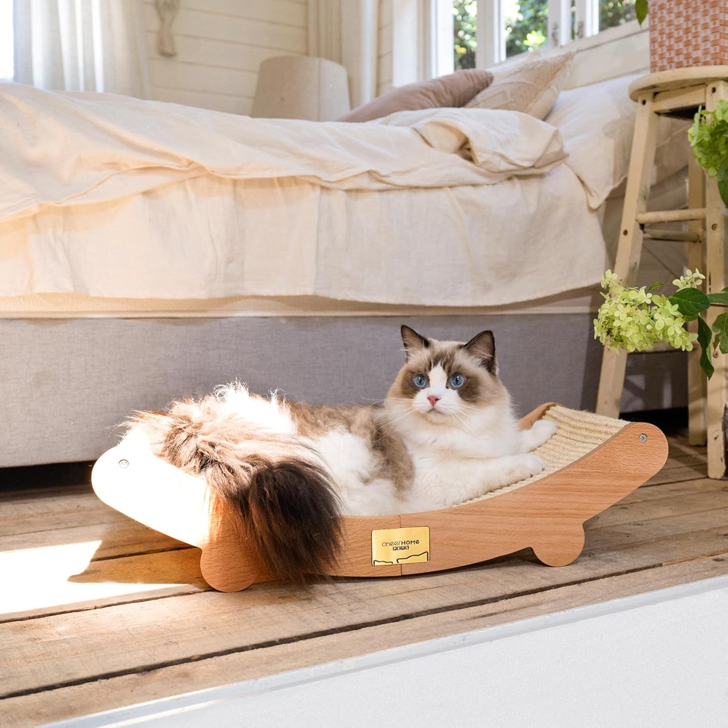 cheerhome-pets-sisal-cat-scratcher-bed-for-indoor-cats-hammock-for-scratching-pad-cat-chair-natural-sisal-scratch-post-for-large-cats-scratcher-lounge-wooden-cat-furniturelarge