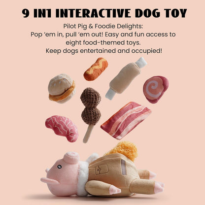 Nocciola Stuffed Pig Dog Toys: Hide and Seek Funny Squeaky Crinkle Plush Dog Chew Toys for Small Medium Breed, Cognitive Training Pet Enrichment Gifts Supplies2