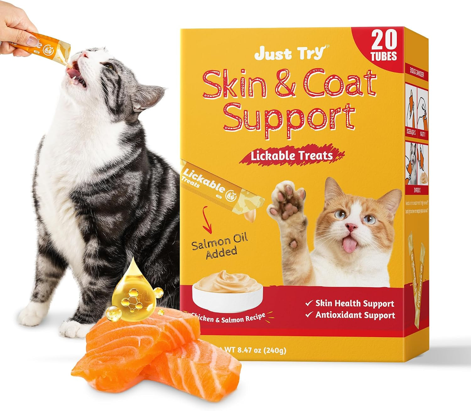 just-try-lickable-cat-treats-healthy-cat-grass-treats-20-tubes-soft-creamy-hairball-control-relief-functional-with-taurine-vitamin-e-for-cats