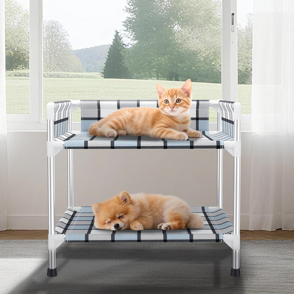 Bedside Dog Bunk Bed with Guardrail, 2 Layers Window Perch Sleeper Dogs Cot | 2-Tier Bedside Sleeper with 3-Fence, Double Elevated Human Dog Bed for Multi-Pet Households, Medium8