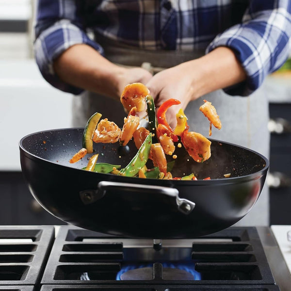 Kitchenaid Hard-Anodized Induction Nonstick Stir Fry Pan/Wok with Helper Handle, 12.25-Inch, Matte Black6