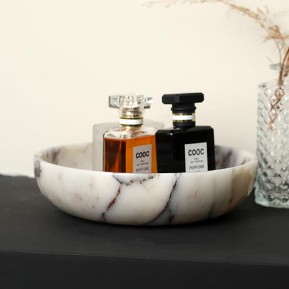 Marble Key Bowl for Home Decor, Decorative Bowl for Coffee Table, Marble Fruit Bowl for Table Centerpiece, Coins Candy Catchall Bowl for Entryway (Calacatta Viola, 7.8" X 1.9")5