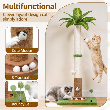 35" Tall Palm Tree Cat Scratching Post Vertical for Indoor Cats | Vertical Pole Post for Indoor Cat3