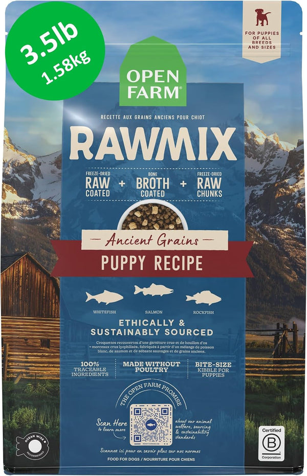 Open Farm Rawmix Ancient Grains Dry Dog Food, Wild Ocean Kibble, 20Lb Bag | Wild-Caught Whitefish, Salmon and Rockfish, Freeze Dried Raw Chunks, 100% Traceable Ingredients, Non-Gmo Fruits & Veggies.17
