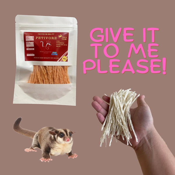 Crab Flavor - Premium Fish Snack for Sugar Glider and Small Exotic Pet - Made from Real Fish - Hamster, Squirrel, Chinchillas, Marmoset - Yummy Treats, Snacks and Food (35G)6