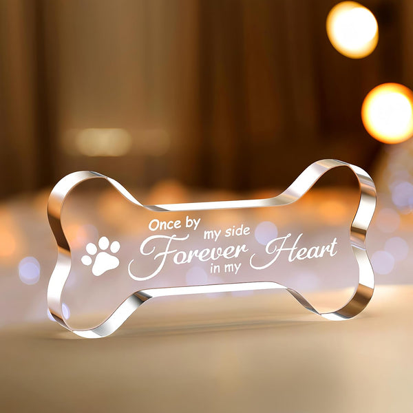 Pet Dog Memorial Remembrance Gifts-Loss of Dog Cat Sympathy Gift Bone Shape | Dog Memorial Gifts for Loss of Dog, Crystal Bone Shape Decor Ornament for Dogs Puppy Keepsake1