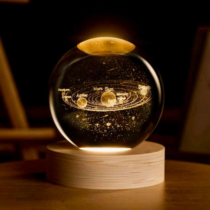 3D Solar System Crystal Ball, 2.4In Universe Gifts Decorative Quartz Glass Ball, Space Laser Engraved Model Astronomy Decor, Physics Display Sculpture Home Decor Crafts for Friends Mom Women Boys2