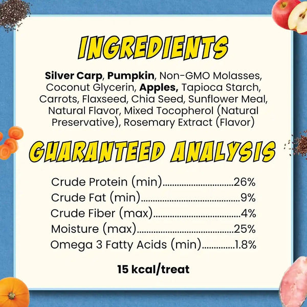 Fish Dog Treats for Skin & Coat, Healthy Soft Chews with Real Pumpkin, Grain Free, Easy to Digest for Training or Rewards for Small, Large Dogs, Natural Ingredients for Sensitive Stomach, Made in USA8