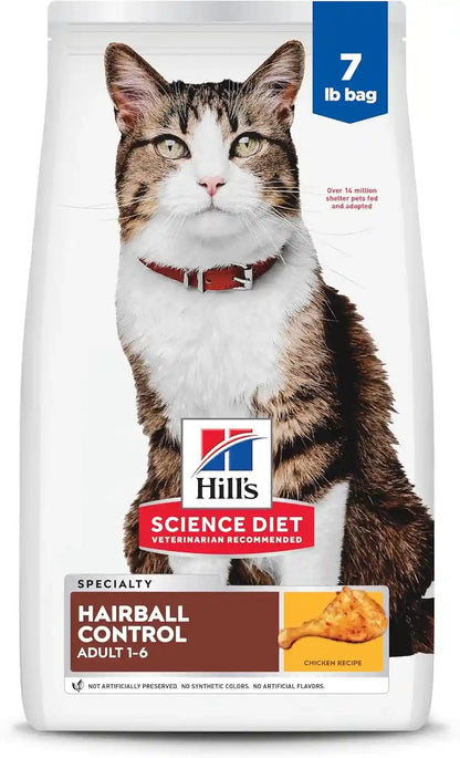 Hill'S Science Diet Adult 1-6 Hairball Control Dry Cat Food | #1 Veterinarian Recommended, Chicken Recipe, 3.5 Lb. Bag16