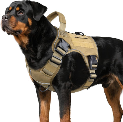 WINGOIN Tactical Dog Harness for Large Dogs, Heavy Duty No Pull Dog Harness with Handle, Adjustable Reflective Military K9 German Shepherd Big Size Dog Vest for Walking, Training, Hunting, Green (L) | with Handle,Adjustable Reflective,Green Military K9 Style,Big Size Dog Vest,For German Shepherd,For Walking Training Hunting30
