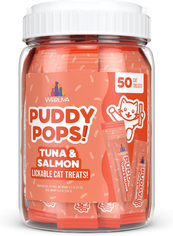 Weruva Puddy Pops, Chicken and Pumpkin Lickable Cat Treats, 0.5Oz Tube, Pack of 514