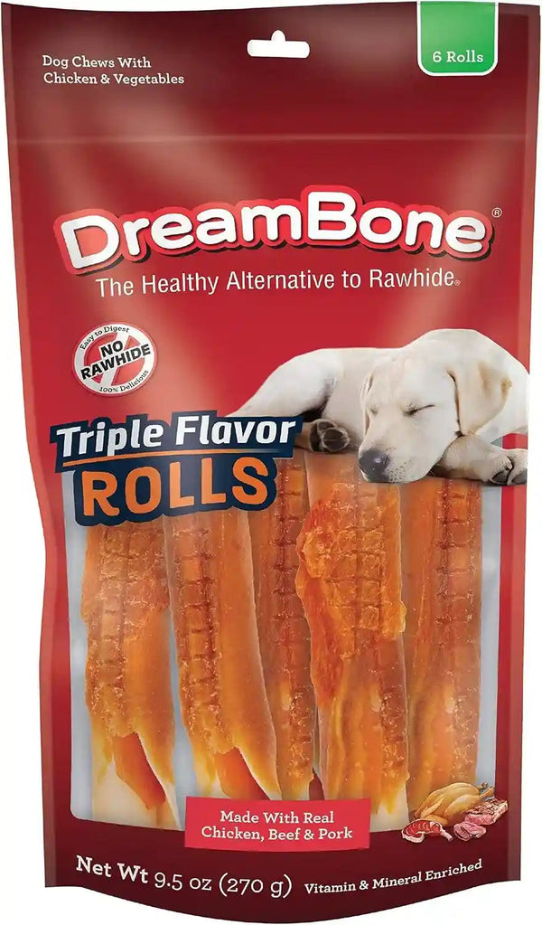 Dreambone Triple Flavor Twisties Dog Treats, Daily Rawhide-Free Chew, Digests Safely, with Real Protein, Beef, Pork, Chicken and Veggies, 25 Count14