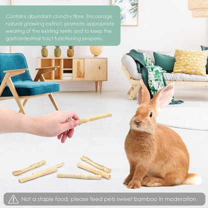 Bissap 250G/0.5Ib Sweet Bamboo Chew Sticks for Rabbits, Bunny Molar Treats Snack for Small Animals Hamster Chinchilla Guinea Pigs Rabbit Squirrel Natural Teeth Grinding Toys4