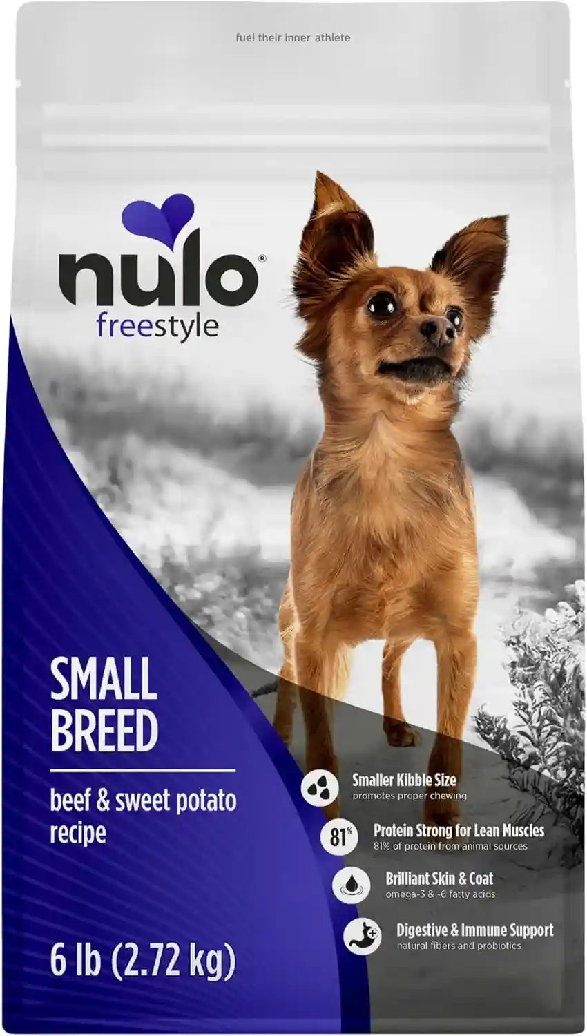 nulo-freestyle-small-breed-dog-food-dry-salmon-lentils-puppy-adult-grain-free-dog-food-natural-high-protein-smaller-sized-kibble-with-bc30-probiotic-for-healthy-digestion-support-6lb-bag