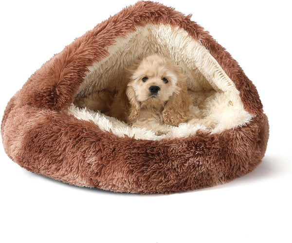 NOYAL round Hooded Donut Dog Bed for Small & Medium Pets - Plush Fluffy Anti-Anxiety Cat Cave Bed with Cover32