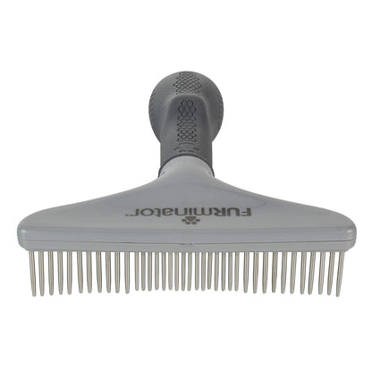 Furminator Dog/Cat Grooming Rake, Grooming Tool, Removes Loose Hair and Tangles, Gray | Removes Loose Hair & Tangles, Rotating Metal Teeth Help Prevent Mats, Use Daily to Maintain a Healthy Coat2