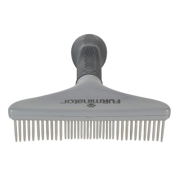 Furminator Dog/Cat Grooming Rake, Grooming Tool, Removes Loose Hair and Tangles, Gray | Removes Loose Hair & Tangles, Rotating Metal Teeth Help Prevent Mats, Use Daily to Maintain a Healthy Coat2