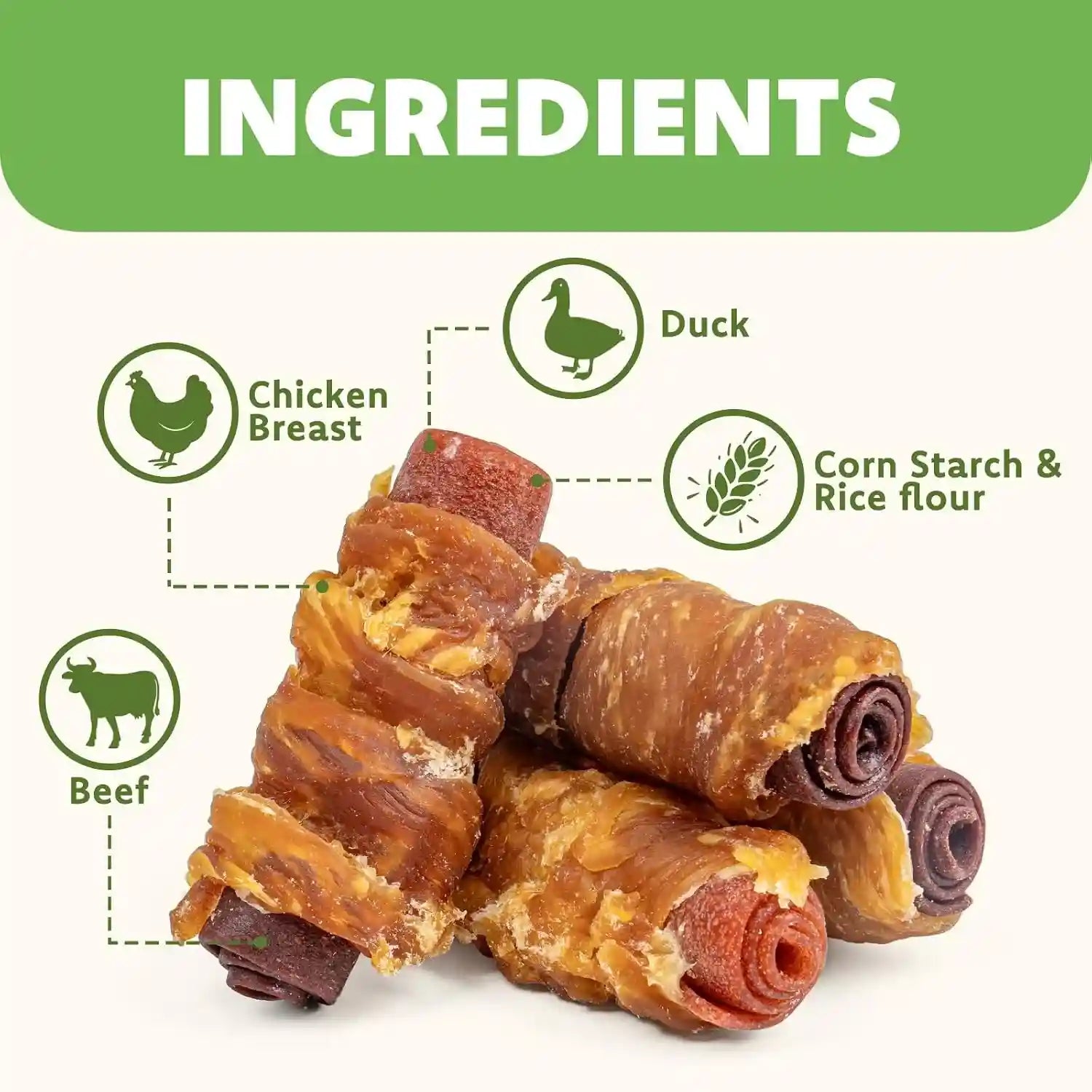mon2sun-dog-treats-3-inch-rawhide-free-chicken-duck-beef-rolls-21-16-oz-easy-to-digest-texture-suitable-for-small-dogs-daily-reward-use-made-with-real-meat