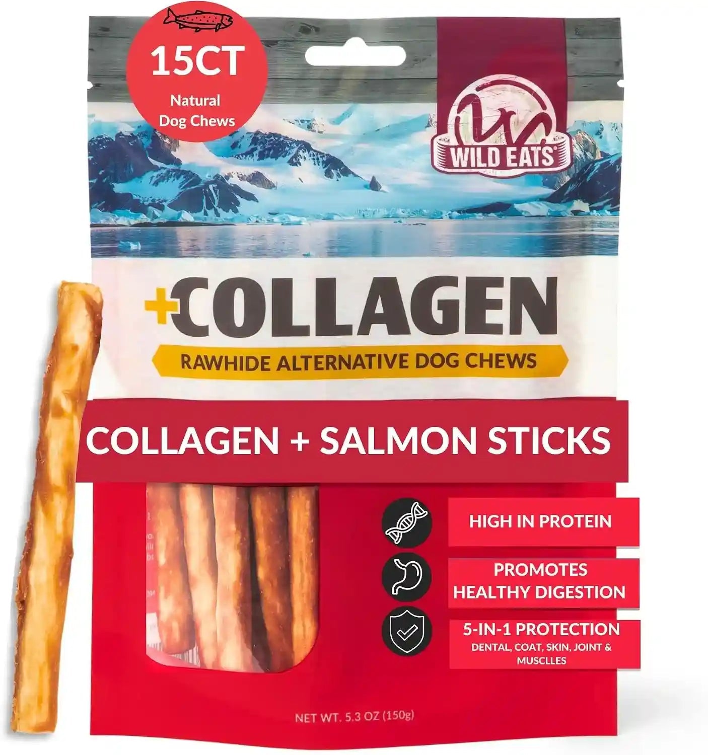 wild-eats-real-duck-collagen-bully-sticks-for-dogs-25-pack-rawhide-free-no-hide-chew-treat-made-without-grain-5-inch-size-high-protein-satisfies-natural-gnawing-urges-suits-all-breeds