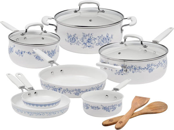12-Piece Aluminum Ceramic Cookware Set - Nonstick Pots & Pans for Effortless Cooking1