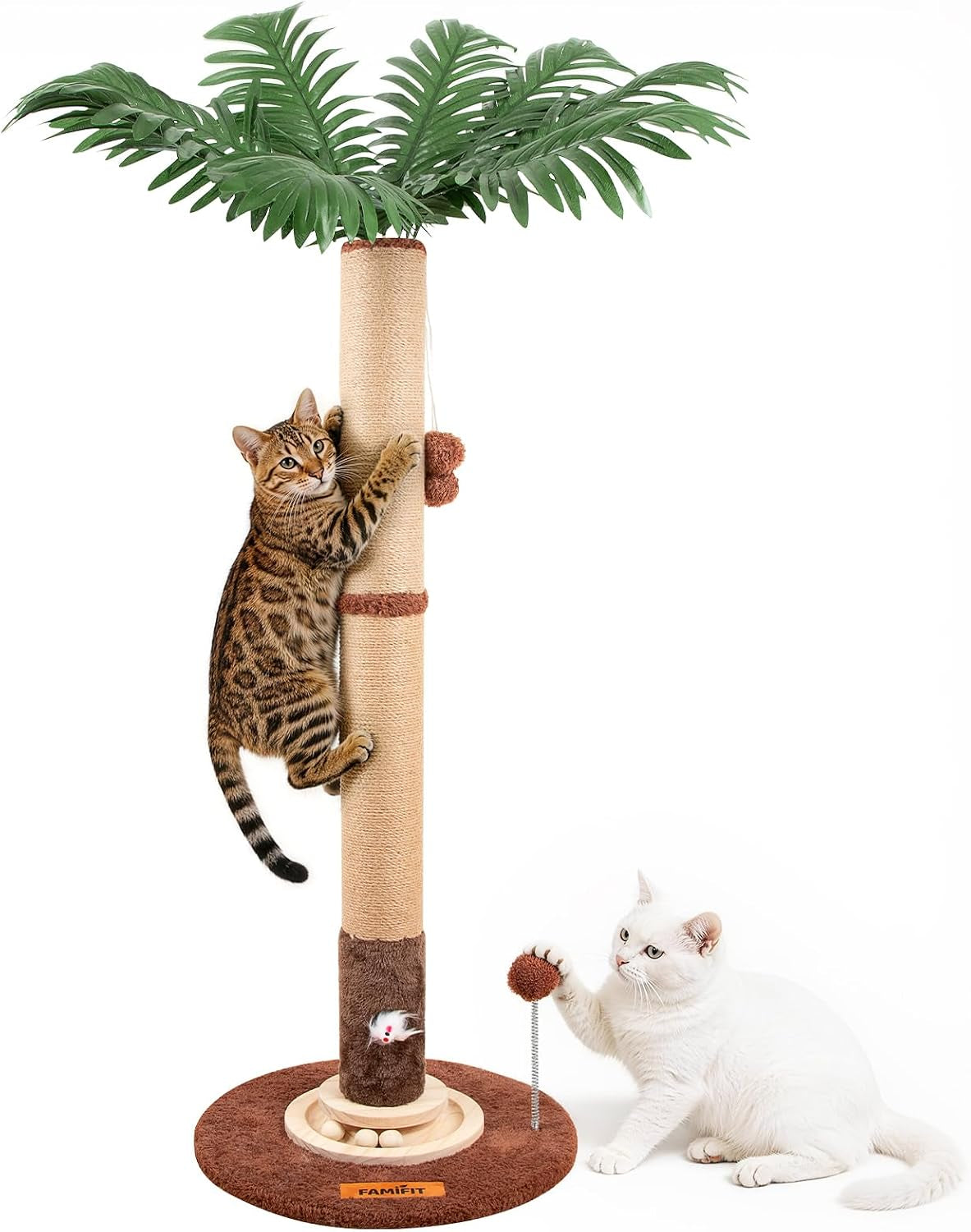 material-upgrade-famifit-50-8-plant-cat-scratching-post-tall-cat-tree-natural-sisal-rope-scratcher-with-solid-wood-ball-track-mouse-hole-interactive-design-for-indoor-cats-kittens