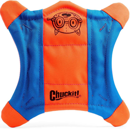 Chuckit! Flying Squirrel Fetch Dog Toy - Water Floating Flyer - Soft and Durable Polyester Canvas Construction - for Large Dogs - Size Large - 11-Inch Diameter - Pack of 1 - Orange and Blue7