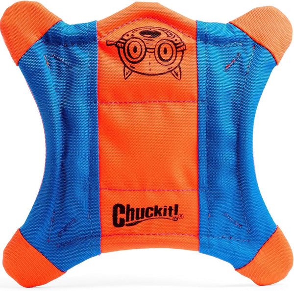 Chuckit! Flying Squirrel Fetch Dog Toy - Water Floating Flyer - Soft and Durable Polyester Canvas Construction - for Large Dogs - Size Large - 11-Inch Diameter - Pack of 1 - Orange and Blue7