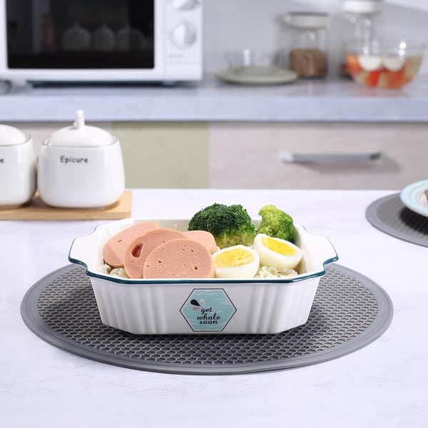 Silicone Microwave Mat - round 12" X 12" - Set of 2 Heat Resistant Multifunctional Mat, Splatter Guard, Trivet, Hot Pad, Pot Holder4