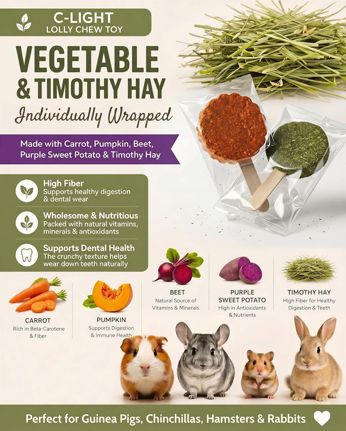 c-light-guinea-pig-chew-toys-rotating-spinner-8-pcs-timothy-5-viggies-hay-for-teeth-grind-digestion-rust-proof-aluminum-toy-for-rabbit-bunny-chinchilla-hamster-dental-health-sliver