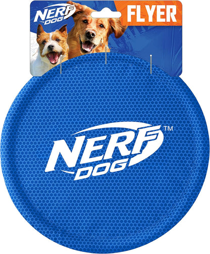 Nerf Dog Nylon Flyer Dog Toy, Flying Disc, Lightweight, Durable and Water Resistant, Great for Beach and Pool, 9 Inch Diameter, for Medium/Large Breeds, Single Unit, Red9