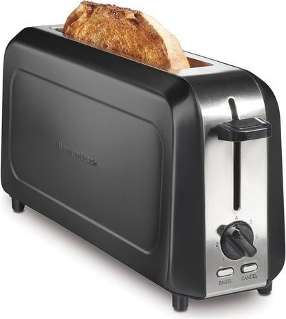 Slim Extra Wide Long Slot 2 Slice Toaster | Browning Control with 7 Shades | Auto Shutoff | Bagel & Cancel Buttons | Modern Slim Design Fits Any Space | Black | 229891