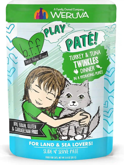 Weruva B.F.F. Play - Best Feline Friend Paté Lovers, Aw Yeah!, Paté Partay! Variety Pack, 3Oz Pouch (Pack of 12)19