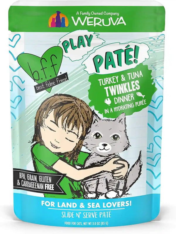 Weruva B.F.F. Play - Best Feline Friend Paté Lovers, Aw Yeah!, Paté Partay! Variety Pack, 3Oz Pouch (Pack of 12)19