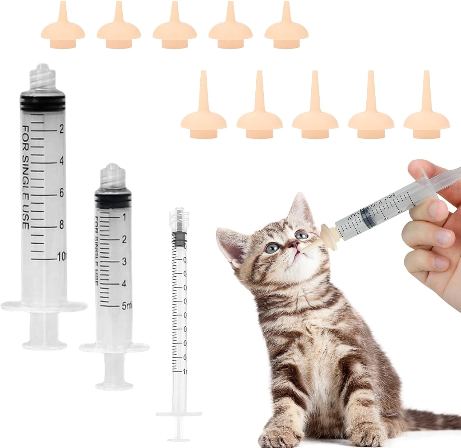 pet-feeding-syringe-with-nipple-silicone-feeding-tools-for-kitten-puppy-feeding-syringe-for-newborn-cat-dog-small-animals-rabbits-5ml-10ml-10-nipples
