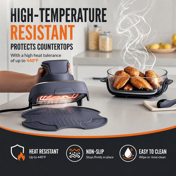Tailored Ninja Crispi Powerpod Silicone Trivet – Hot Pads for Ninja Crispi Glass Air Fryer Accessories, Heat-Resistant, Non-Slip, Protection for Countertop, Fit Ninja FN101GY | FN101SG | FN101ST2