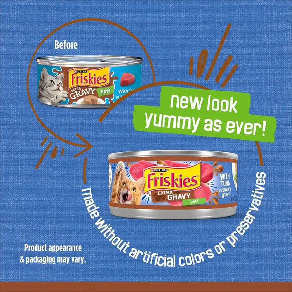Purina Friskies Wet Cat Food Pate, Extra Gravy with Tuna - (Pack of 24) 5.5 Oz. Cans2
