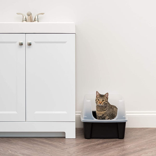 IRIS USA Large High Sided Cat Litter Box, Scatter Shield | High Kickers, Kick-Proof Sides, Extra Deep Pan, Raised Edge Protection, Keeps Floor Clean, Easy Daily Scoop6