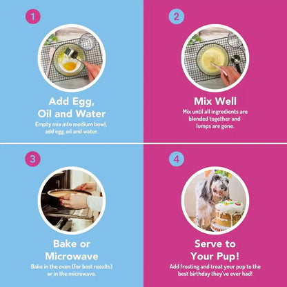 Puppy Cake Peanut Butter Dog Birthday Cake Mix with Icing - Wheat-Free, Easy to Bake/Microwave - Natural Ingredients - Made in the USA9