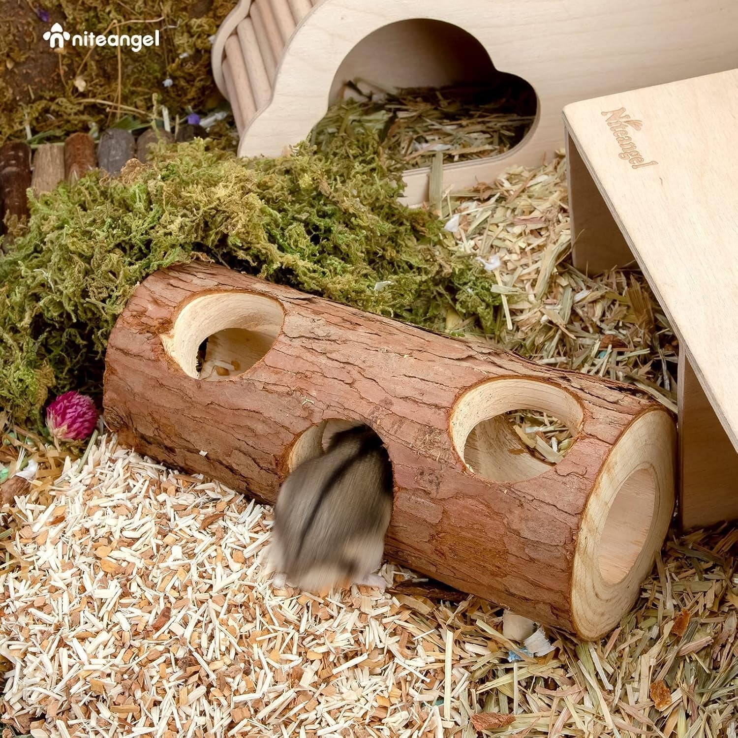 niteangel-natural-wooden-hamster-mouse-tunnel-tube-toy-forest-hollow-tree-trunk