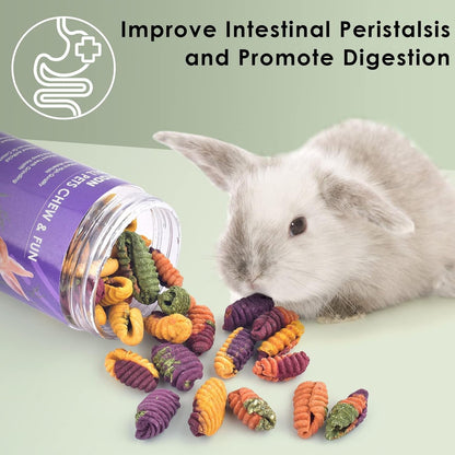 ERKOON Chinchilla Treats, Chew Toys for Teeth for Rabbit Guinea Pig Gerbil Rat Dwarf Hamster(Small Size)4