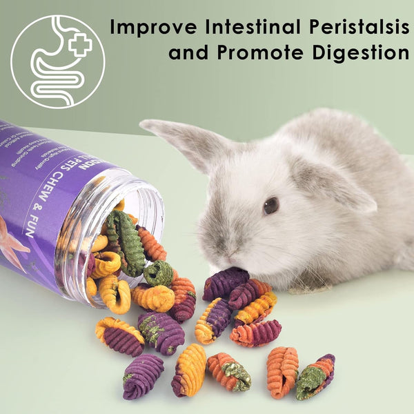 ERKOON Chinchilla Treats, Chew Toys for Teeth for Rabbit Guinea Pig Gerbil Rat Dwarf Hamster(Small Size)4