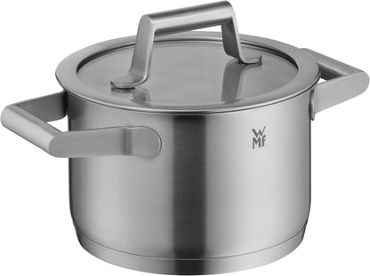 732146040 Comfort Line Topfset Induktion 4-Teilig Cromargan Matte Stainless Steel Pots Set with Glass Lid, Scale, Stackable, Uncoated, 18/107