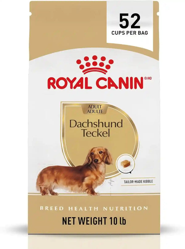 ROYAL CANIN Breed Health Nutrition Dachshund Adult Dry Dog Food, 10 Lb Bag. | Specialized Kibble Shape, Supports Joint and Bone Health, Promotes Healthy Weight, Complete and Balanced Nutrition1
