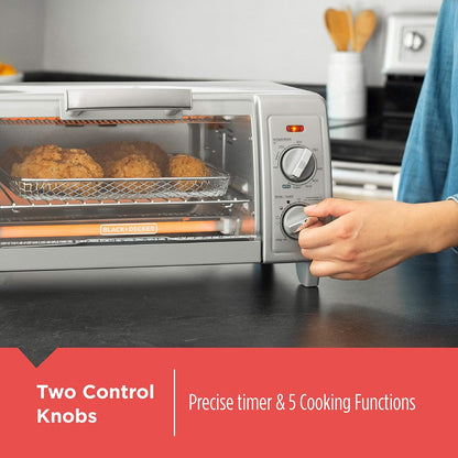 BLACK+DECKER Crisp 'N Bake 4-Slice Air Fry Toaster Oven | Compact Air Fry Toaster Oven Fits 4 Slices or 9-Inch Pizza with Eventoast Technology.5
