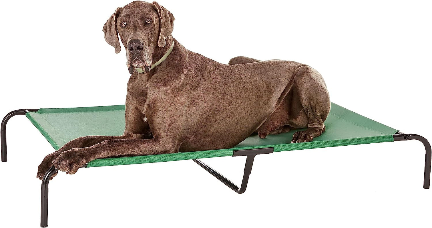 amazon-basics-cooling-breathable-elevated-dog-bed-with-metal-frame-for-large-dogs-51-x-31-x-8-grey