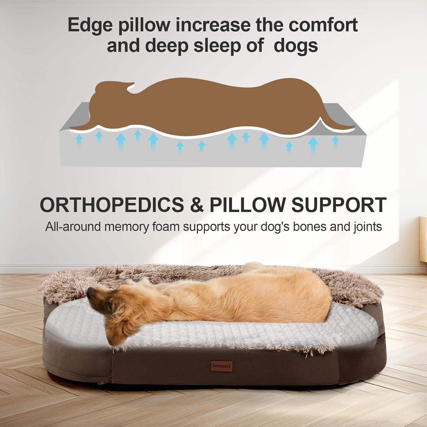 iweepet-fluffy-orthopedic-dog-beds-for-large-extra-large-dogs-44-dog-sofa-bed-with-supportive-28d-egg-crate-foam-removable-washable-cover-waterproof-lining-for-puppy-senior-sick-brown