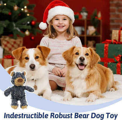 MAXBECK Dog Companion for Heavy Chewers- Indestructible Robust Bear Dog Toy, Resistant Squeaky Dog Toys for Heavy Chewers, Unbreakable Stuffed Plush Dog Toys for Aggressive Chewers (A-Navy)7