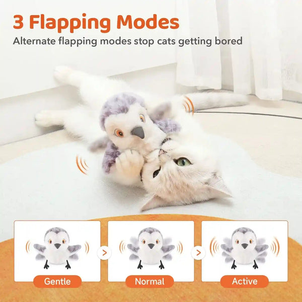 Potaroma Cat Toys Flapping Bird (No Flying), Lifelike Sandpiper Chirp Tweet, Rechargeable Touch Activated Kitten Toy Interactive Cat Exercise Toys for All Breeds Cat Kicker Catnip Toys 4.0" | Lifelike Sandpiper Chirp, Touch Activated, Rechargeable Kitten Kitty Exercise Catnip Kicker for All Breeds 4.0 Inches3