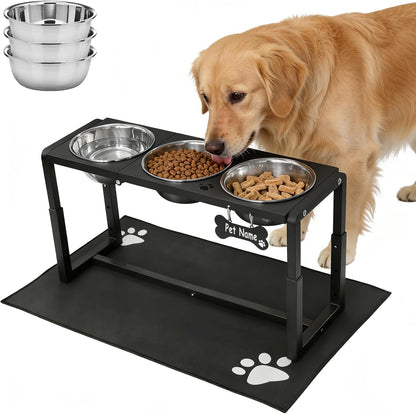 Elevated Dog Bowls, Metal Raised Dog Bowl Stand with 2 Thick 58Oz Stainless Steel Food Bowls & Non-Slip Mat - 11.8" Tall for Medium/Large Breeds10